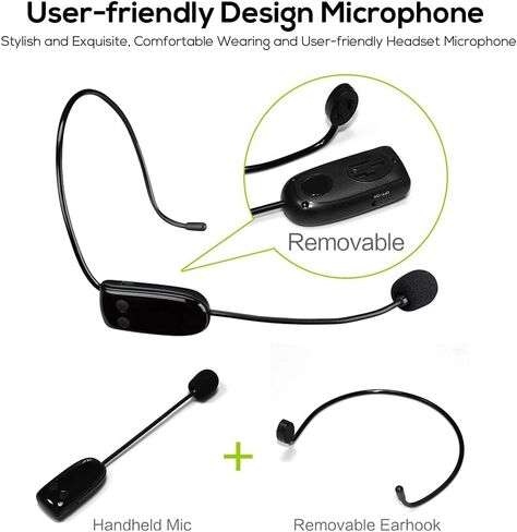 شيدو مكبر صوت لاسلكي، نظام PA عالي الطاقة قابل للحمل 25 واط مع سماعة راس UHF وميكروفون ومكبر صوت، بلوتوث، مكبرات صوت متعددة الوظائف للاماكن الخارجية والمعلمين والفصول الدراسية والدليل السياحي واللياقة in Kuwait