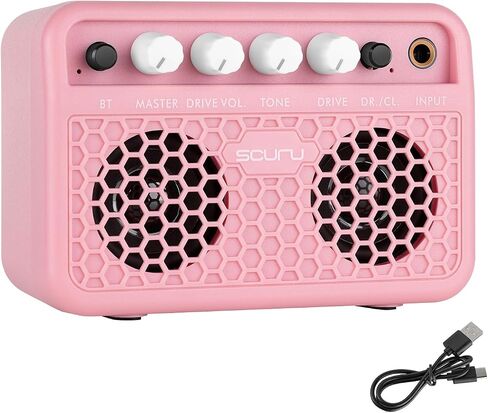Caline Guitar Mini Amp, 5W Rechargeable Bluetooth Guitar Amplifer Combo for Desktop Practice, Dual Channel,with Headphone Jack, Black in Kuwait