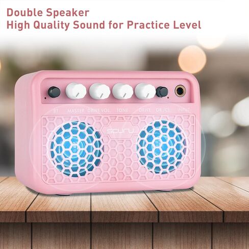 Caline Guitar Mini Amp, 5W Rechargeable Bluetooth Guitar Amplifer Combo for Desktop Practice, Dual Channel,with Headphone Jack, Black in Kuwait