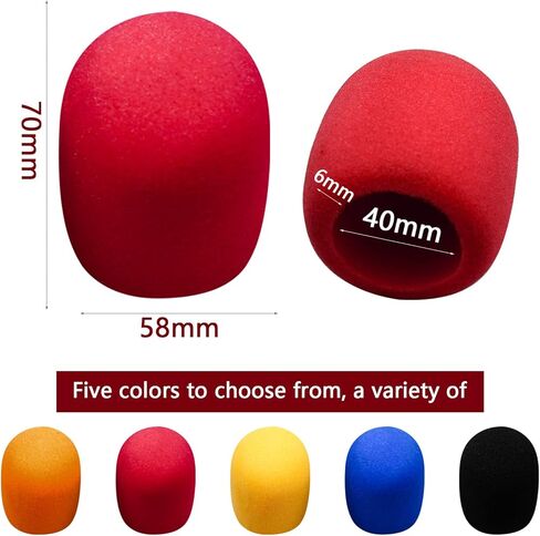 Microphone Cover Thick Mic Cover Colorful Foam Microphone Windscreen Reusable Microphone Covers Suitable for Karaoke DJ, Conference Room, Stage Performance(5PCS) in Kuwait