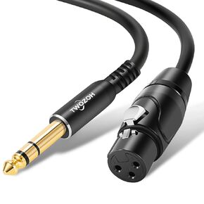 Twozoh XLR Female to 1/4 Inch (6.35mm) TRS Cable, Quarter Inch Jack Balanced to XLR Microphone Cable 3.3FT (Profesional/HiFi)