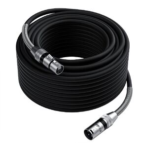 كابل XLR إلى XLR (15 قدمًا، عبوتان) كابلات ميكروفون XLR متميزة متعددة، سلك ذكر إلى أنثى عالي التحمل 22AWG OFC XLR، كابل مكبر صوت محمي بثلاثة دبابيس، موصلات من سبائك الزنك، زنبرك معدني SR، أسود in Kuwait