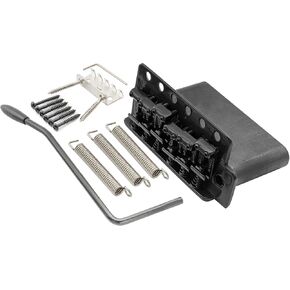 Wilkinson WVC-SB 54mm 6-Hole Vintage Steel Saddles Guitar Tremolo Bridge with Full Solid Steel Block for USA Vintage Strat and Japan Strat, Black