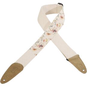 Levy's Leathers 2" Cotton Guitar Strap with Decorative Print and Suede Ends. Tri-glide adjustable to 65" (MC8U-005)