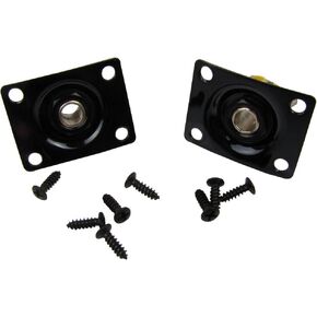 Musiclily 1/4" Square Mono Guitar Jack Socket Output Jack Plate for Les Paul Electric Guitar Bass, Black(Pack of 2)