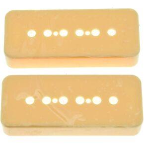 KAISH Set of 2 White 50mm Pole Spacing P90 Guitar Pickup Covers Soapbar Pickup Cover for Les Paul