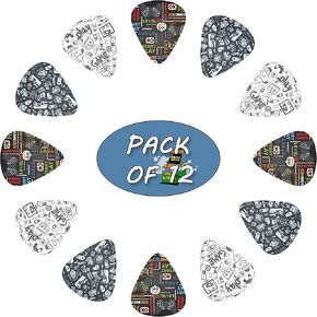 Guitar Picks Creative Guitars Mexican Pattern Bass Picks 12 Pack Thin Medium Heavy Guitar Pick For Acoustic Electric Guitars Bass Ukulele