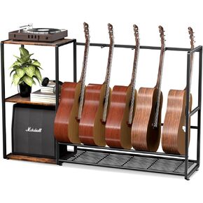 HOYRR Guitar Rack,Electric Guitar Stand,Guitar Stand Multiple Guitars,Multiple Guitar Stand,Guitar Rack with 3 Layers of Dividers,For Guitar Amplifier and Guitar Storage.(Size 53X14X33 in) in Kuwait