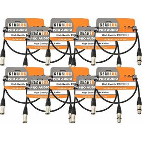 كابل Gearlux DMX بطول 100 قدم بثلاثة دبابيس ذكر إلى أنثى - عبوة واحدة