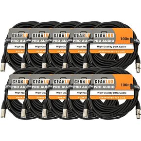 كابل Gearlux DMX بطول 100 قدم بثلاثة دبابيس ذكر إلى أنثى - عبوة واحدة in Kuwait
