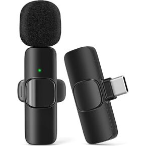ميكروفون لاسلكي لأجهزة Android، iPhone (new 15)، الكمبيوتر الشخصي، الكمبيوتر المحمول، iPad (USB-C)، الكمبيوتر اللوحي، الكاميرا، التوصيل، تسجيل الفيديو، البث المباشر، تسجيل الفيديو، يوتيوب، مقابلة، Instagram، Facebook، TikTok (حزمة واحدة) ) in Kuwait