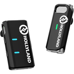 ميكروفون Hollyland Lark M1 اللاسلكي Lavalier، ميكروفون مدمج مع خاصية إلغاء الضوضاء، نطاق 656FT، تسجيل فيديو 8H، متوافق مع iPhone، الكاميرا، Android - بدون حقيبة شحن in Kuwait