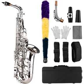 Btuty Saxophone Sax Eb Be Alto E Flat Brass Carved Pattern on Surface Plastic Mouthpiece Exquisite with Gloves Cleaning Cloth Brush Straps in Saudi Arabia