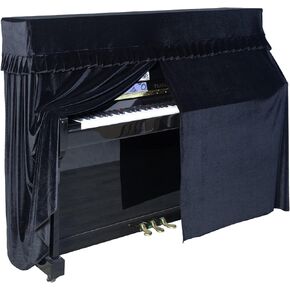 Mooson Upright Piano Cover, Universal Piano Dust Cover, All-inclusive, Light & Luxury, Soft and Premium Glossy Surface, Thickening, Mid-open, High-end Flannel Equipment (Upgrade) (COLOR B) in Kuwait