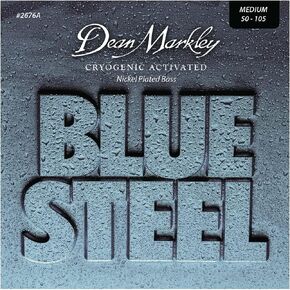 مجموعة أوتار جيتار باس من الفولاذ الأزرق من Dean Markley NPS مكونة من 4 أوتار، 50-105 جيتار باس متوسط ​​4 أوتار، أوتار باس فولاذية معالجة بالتبريد مع نغمة غنية دافئة، صنع في الولايات المتحدة الأمريكية in Kuwait
