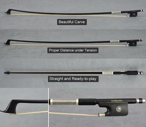 Black Carbon Fiber Cello bow Full Size 4/4 Lightweight Ebony Frog Black Mongolian Horsehair Cool Looking in Saudi Arabia