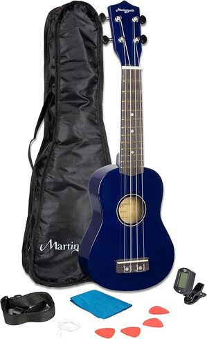Martin Smith 21 Inch Soprano Ukulele Starter Kit - Blue, With Tuner, Bag, Plecs, Strap and 2 Months of Lessons in Kuwait