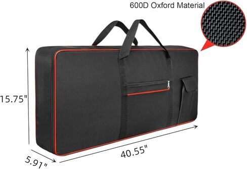 Sanseenia 61 Key Keyboard Case, Waterproof Oxford Keyboard Carrying Case with 2 Pockets, Padded Electric Keyboard Gig Bag Piano Case with Handles and Adjustable Sholder Straps in Kuwait