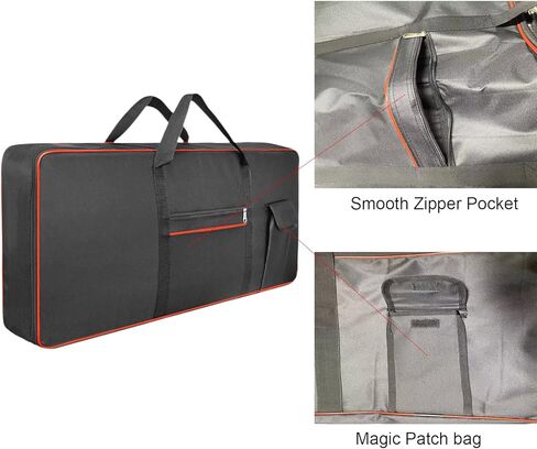Sanseenia 61 Key Keyboard Case, Waterproof Oxford Keyboard Carrying Case with 2 Pockets, Padded Electric Keyboard Gig Bag Piano Case with Handles and Adjustable Sholder Straps in Kuwait