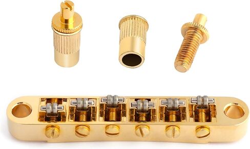 Holmer Tune-O-Matic Style Guitar Bridge Roller Saddles 6 String Black Plated Compatible with LP Les Paul SG Style Electric Guitar Parts Replacement. in Kuwait