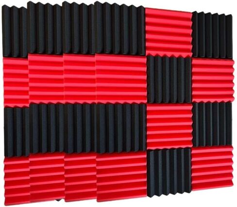 48 بلاط حائط من الفوم الصوتي من بلاط الحائط عازل للصوت 12 بوصة × 12 بوصة × 2 بوصة in Kuwait