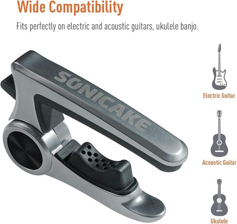 SONICAKE جيتار كابو للجيتار الكهربائي الصوتي القيثارة مندولين جيتار مشبك معدني مشبك من سبائك الزنك ملحقات الجيتار in Kuwait