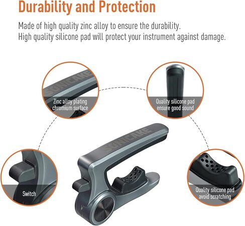 SONICAKE جيتار كابو للجيتار الكهربائي الصوتي القيثارة مندولين جيتار مشبك معدني مشبك من سبائك الزنك ملحقات الجيتار in Kuwait