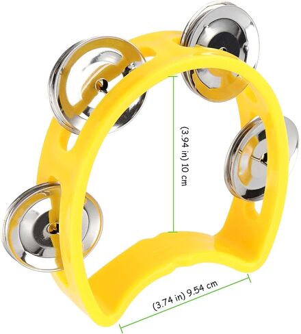 TAICHEUT 28 Pack 4 Inch Plastic Percussion Tambourine Hand Tambourine Bells, 4 Colors Half Moon Tambourine Mini Tambourine for Party, Birthday, Concert and Gift in Saudi Arabia