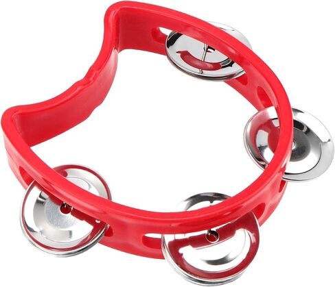 TAICHEUT 28 Pack 4 Inch Plastic Percussion Tambourine Hand Tambourine Bells, 4 Colors Half Moon Tambourine Mini Tambourine for Party, Birthday, Concert and Gift in Saudi Arabia