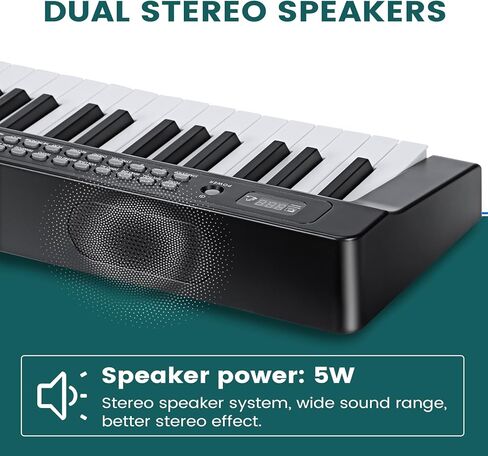 Asmuse 88 Key Keyboard Piano، لوحة مفاتيح بيانو محمولة مع ميكروفون، حامل موسيقى، ملصقات ملاحظات البيانو، مكبرات صوت مدمجة وأوضاع تعليمية، بيانو كهربائي للمبتدئين والبالغين in Kuwait