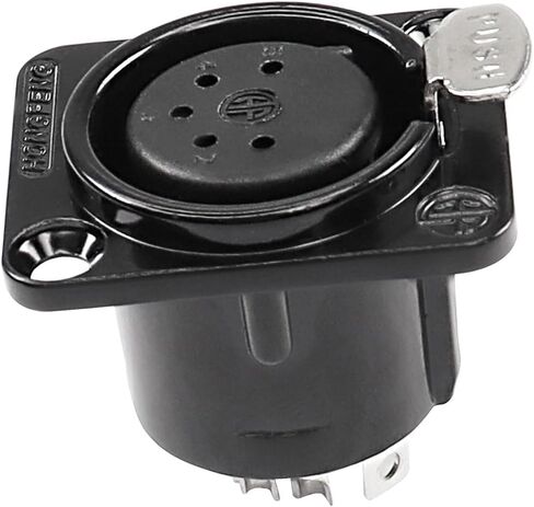 XMSJSIY 5 Pin XLR لوحة جبل موصل XLR أنثى مقبس مكبر الصوت موصل ميكروفون D- نوع الهيكل لحام للآلات الموسيقية الميكروفون - 4 قطع ... (5 دبابيس أنثى) in Kuwait