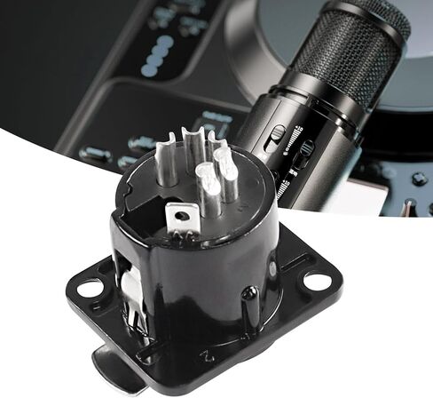 XMSJSIY 5 Pin XLR لوحة جبل موصل XLR أنثى مقبس مكبر الصوت موصل ميكروفون D- نوع الهيكل لحام للآلات الموسيقية الميكروفون - 4 قطع ... (5 دبابيس أنثى) in Kuwait