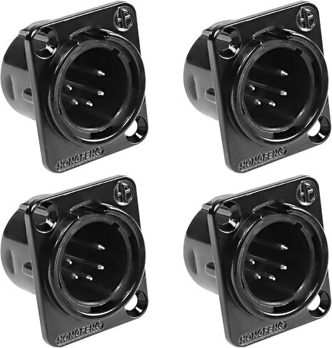 XMSJSIY 5 Pin XLR لوحة جبل موصل XLR أنثى مقبس مكبر الصوت موصل ميكروفون D- نوع الهيكل لحام للآلات الموسيقية الميكروفون - 4 قطع ... (5 دبابيس أنثى) in Kuwait