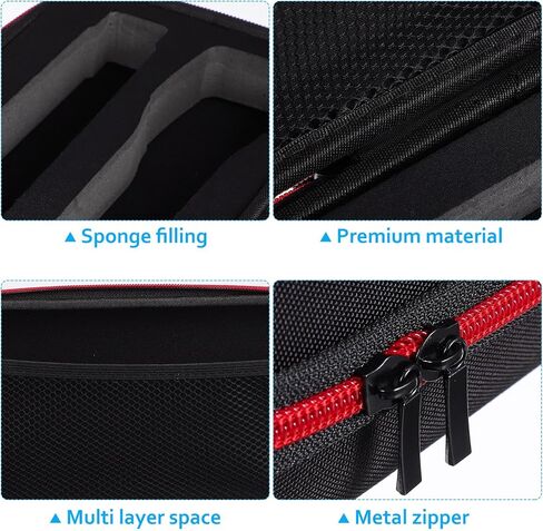 Dual Mic Bag:Wireless Handheld Microphone Case Portable Microphone Storage Bag,with EVA Hard Shell Exterior&Sponge Padded Interior,Case Only in Saudi Arabia
