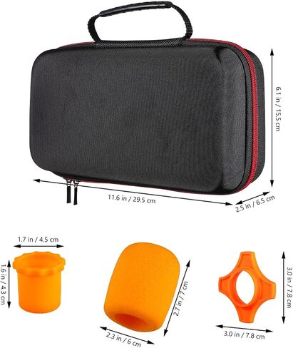 Dual Mic Bag:Wireless Handheld Microphone Case Portable Microphone Storage Bag,with EVA Hard Shell Exterior&Sponge Padded Interior,Case Only in Saudi Arabia