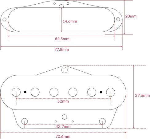 Vintage Single Coil Pickups Set Neck&Bridge Pickup 50mm/55mm Compatible for Fender Telecaster Style 6 String Electric Guitar in Kuwait