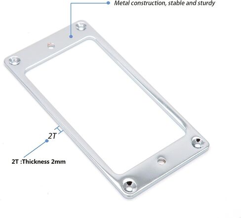 harpfeas 2PCS Flat Metal Humbucker Pickup Mounting Ring Set - Bridge Neck Pickups Cover Frame Replacement Part for Electric Guitar or Precision Bass (Chrome) in Kuwait