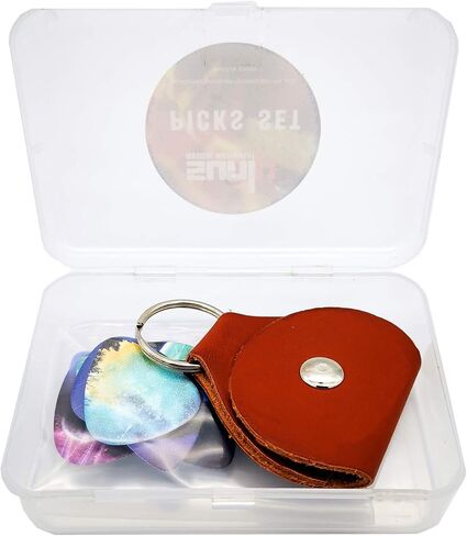 Unique Guitar Picks 12 Medium Gauge Pack with Picks Holder and Plastic Picks Box, SUNLP American Style Themed Guitar Cool Picks for Bass Electric Guitar Acoustic Guitar Lovers guitarists gift in Kuwait