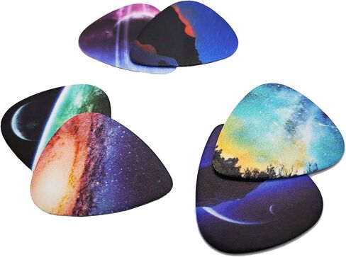 Unique Guitar Picks 12 Medium Gauge Pack with Picks Holder and Plastic Picks Box, SUNLP American Style Themed Guitar Cool Picks for Bass Electric Guitar Acoustic Guitar Lovers guitarists gift in Kuwait