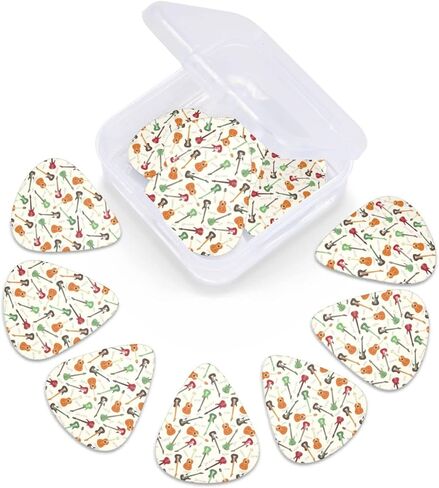 Guitar Picks Creative Guitars Mexican Pattern Bass Picks 12 Pack Thin Medium Heavy Guitar Pick For Acoustic Electric Guitars Bass Ukulele in Kuwait