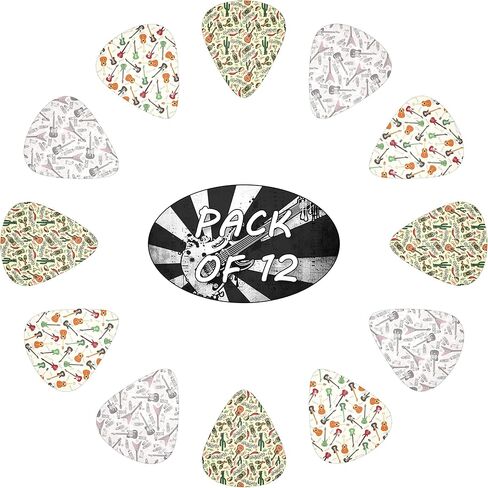 Guitar Picks Creative Guitars Mexican Pattern Bass Picks 12 Pack Thin Medium Heavy Guitar Pick For Acoustic Electric Guitars Bass Ukulele in Kuwait
