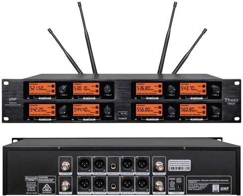 نظام ميكروفون لاسلكي بتردد بي 8 قنوات UHF 4 ميكروفون محمول باليد 4 سماعات راس 4 لافالير بودي باك 4 ميكروفون طية صدر السترة نظام كاريوكي صوتي احترافي للتحدث في الكنيسة والمؤتمرات وحفلات الزفاف - in Kuwait