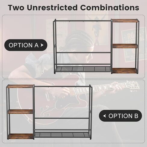 HOYRR Guitar Rack,Electric Guitar Stand,Guitar Stand Multiple Guitars,Multiple Guitar Stand,Guitar Rack with 3 Layers of Dividers,For Guitar Amplifier and Guitar Storage.(Size 53X14X33 in) in Kuwait