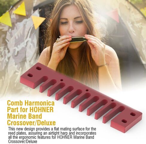 جزء هارمونيكا من Dilwe Comb، جزء هارمونيكا من سبائك الألومنيوم لفرقة Hohner Marine Crossover/Deluxe (أحمر) in Saudi Arabia