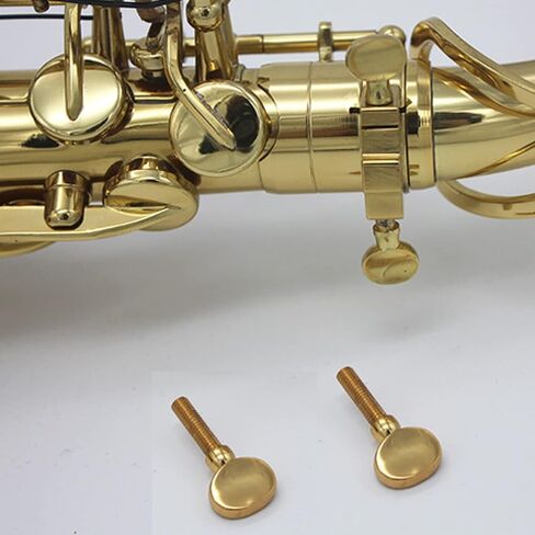 KAIY 4 قطع ذهبية ساكس الرقبة المسمار تشديد إرفاق المسمار للسوبرانو ألتو تينور الساكسفون أجزاء الرقبة النحاس الساكسفون الرقبة مسامير أداة ملحق الساكسفون استبدال أجزاء in Kuwait