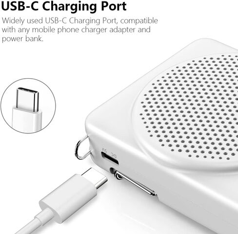 نوروي سماعة رأس صغيرة للميكروفون ومكبر صوت صغير، شحن سريع لمدة 3 ساعات وتشغيل حتى 30 ساعة، مكبر صوت شخصي محمول للمعلمين والتدريب والدليل السياحي، إلخ (ابيض) in Kuwait