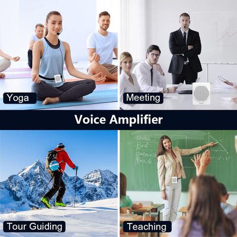 نوروي سماعة رأس صغيرة للميكروفون ومكبر صوت صغير، شحن سريع لمدة 3 ساعات وتشغيل حتى 30 ساعة، مكبر صوت شخصي محمول للمعلمين والتدريب والدليل السياحي، إلخ (ابيض) in Kuwait