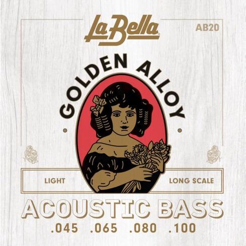 La Bella AB10 Golden Alloy Wound Series Extra Light Long Scale Acoustic Bass Strings in Saudi Arabia
