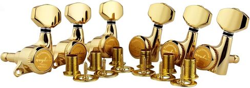 Guyker 6Pcs Guitar Locking Tuners (6 Right Handed) - 1:18 Ratio Lock String Tuning Key Pegs Machine Heads with Hexagonal Handle Replacement for LP SG Style Electric, Folk or Acoustic Guitars - Chrome in Kuwait