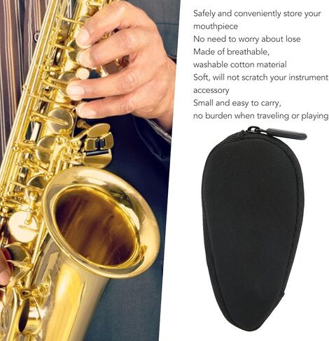 Saxophone Mouthpiece Pouch,Cotton Cloth Clarinet Mouthpiece Pouch For Clarinet,Alto Saxophone,Trombone Saxophone Performance Accessory in Kuwait
